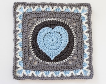 Crochet Pattern - Cold Hands Warm Heart Crochet Square - PDF 10" crochet square pattern