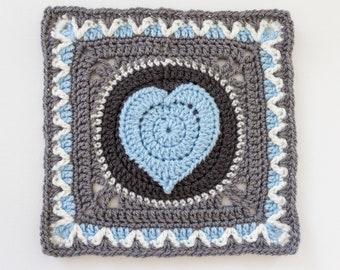 Crochet Pattern - Cold Hands Warm Heart Crochet Square - PDF 10&quot; crochet square pattern