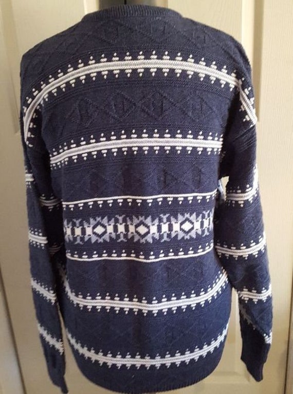 Vintage cotton Icelandic  pullover ski sweater me… - image 2