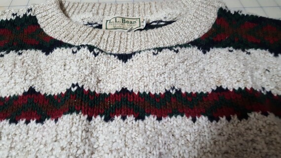 Vintage L.L. Bean cotton Icelandic  pullover ski … - image 5