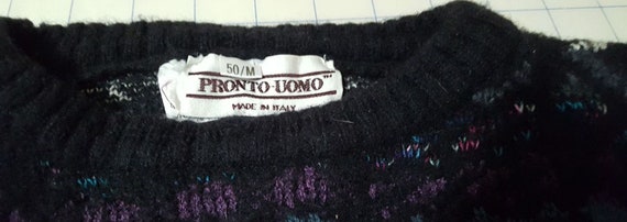 Vintage Pronto Uomo patterned pullover sweater in… - image 4