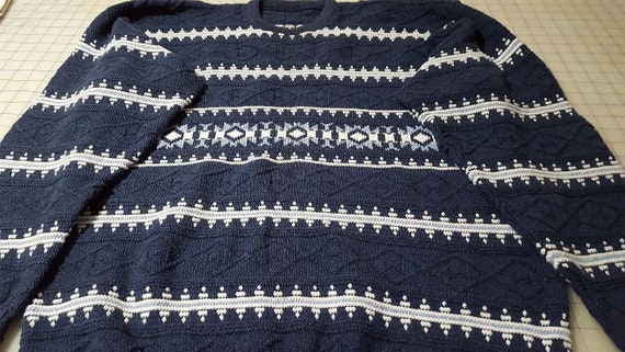 Vintage cotton Icelandic  pullover ski sweater me… - image 4