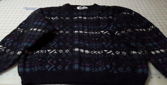 Vintage Pronto Uomo patterned pullover sweater in… - image 5