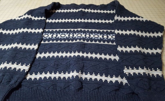 Vintage cotton Icelandic  pullover ski sweater me… - image 3