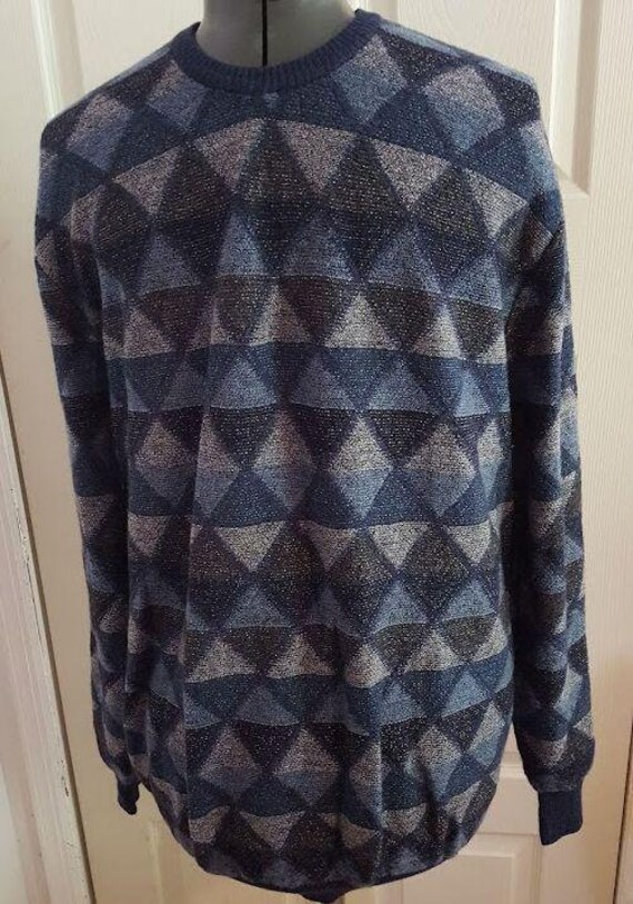 Vintage Segreto patterned wool pullover sweater i… - image 2
