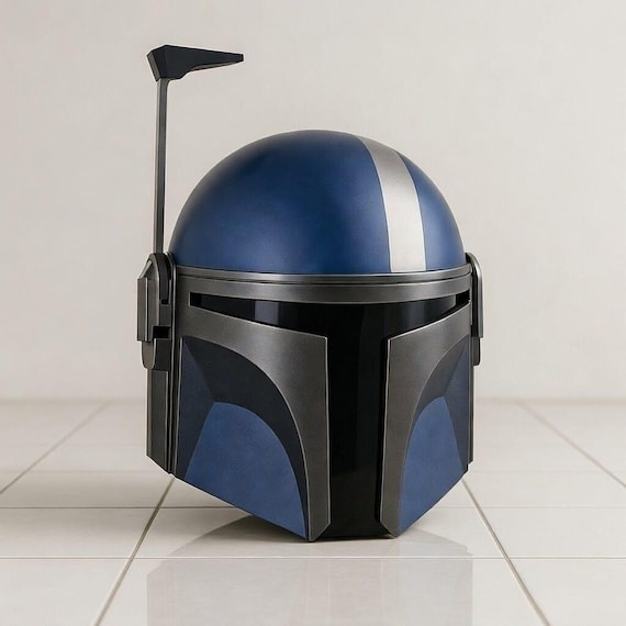 Mandalorian Style Helmet, Bounty Hunter Cosplay Helmet, Star Warrior Armor Helmet, Sci-Fi Costume Prop, Collector Display Helmet