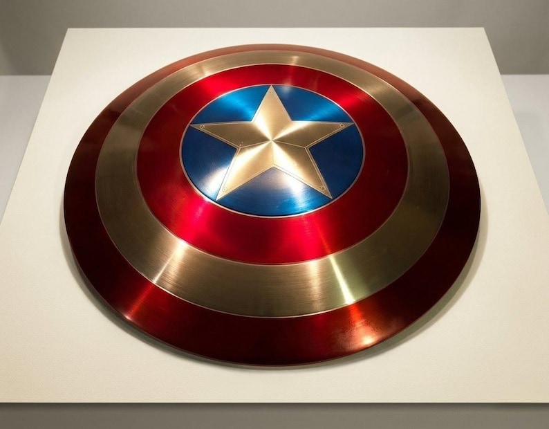 Captain America Shield Replica Metal, Avengers Cosplay Prop, Superhero Wall Decor, Marvel Fan Gift image 7