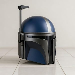Mandalorian Style Helmet, Bounty Hunter Cosplay Helmet, Star Warrior Armor Helmet, Sci-Fi Costume Prop, Collector Display Helmet image 6