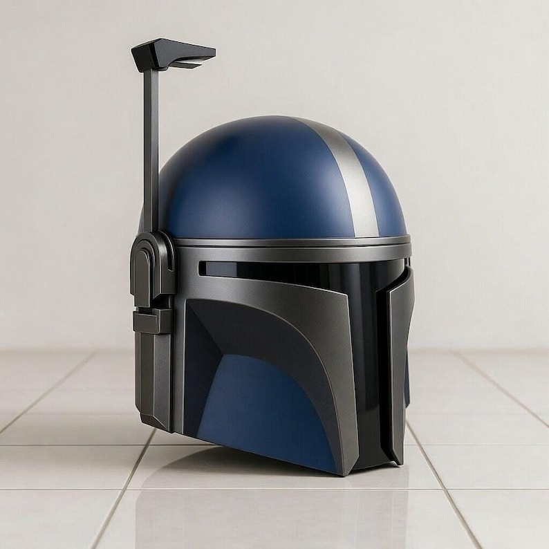 Mandalorian Style Helmet, Bounty Hunter Cosplay Helmet, Star Warrior Armor Helmet, Sci-Fi Costume Prop, Collector Display Helmet image 6