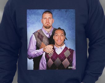 Nikola Jokic & Aaron Gordon Sweater | Nuggets Basketball Sweatshirt | Funny Basketball Sweatshirt | Step Brothers | Nuggets Fan Gift