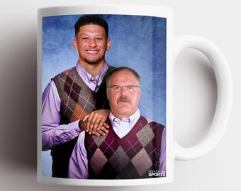 Patrick Mahomes & Andy Reid Parody Mug, Kansas City Chiefs, Funny Football Gift