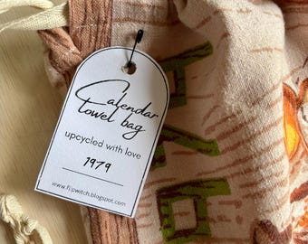 Upcycled Calendar Towel Bag-1979