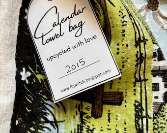 Upcycled Calendar Towel Bag-2015