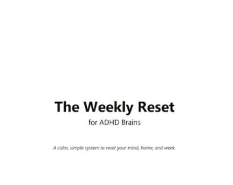 Wochen-Reset-Planer für ADHS | Einfache Checkliste für wöchentliches Zurücksetzen | Druckbares PDF