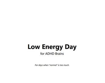 Energiearmer Tagesplaner für ADHS | Schonende Geringe Kapazitäts-Tag-Blatt | Druckbares PDF