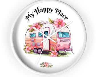 Camping Inspired Wall Clock for Camper, RV or Home