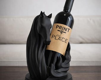 3D Printed Horse Wine Holder | Equestrian Home Bar Decor