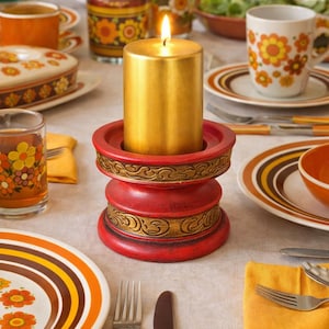 Vintage Holt-Howard MCM pillar candle holder pedestal made in Japan