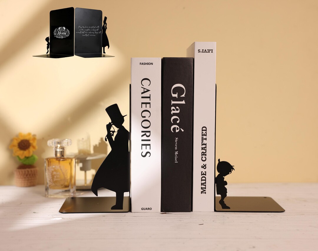 Personalized Silhouette Bookends | Custom Engraved Alloy Bookend Set ...