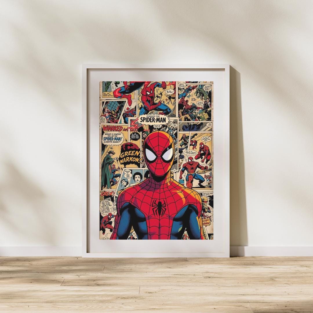 Vintage spiderman poster - Etsy 日本