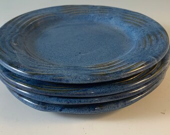 Dessert plate set - appetizer plates - blue - unique