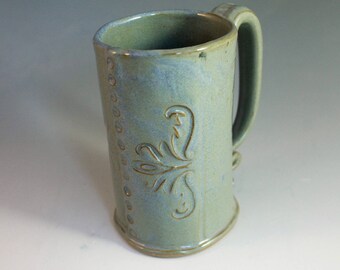 Large Coffee Mug - powder blue - Ready to ship - Pottery mug - stoneware mug - 18 oz - beer stein