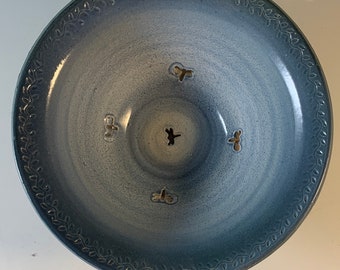 Powder Blue Berry Bowl - Light Blue Colander - dragonfly kitchen