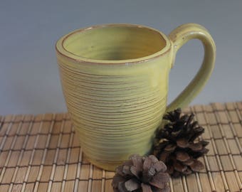 Rustic coffee mug - coffee cup - yellow mug - Gift for Dad - ready to ship