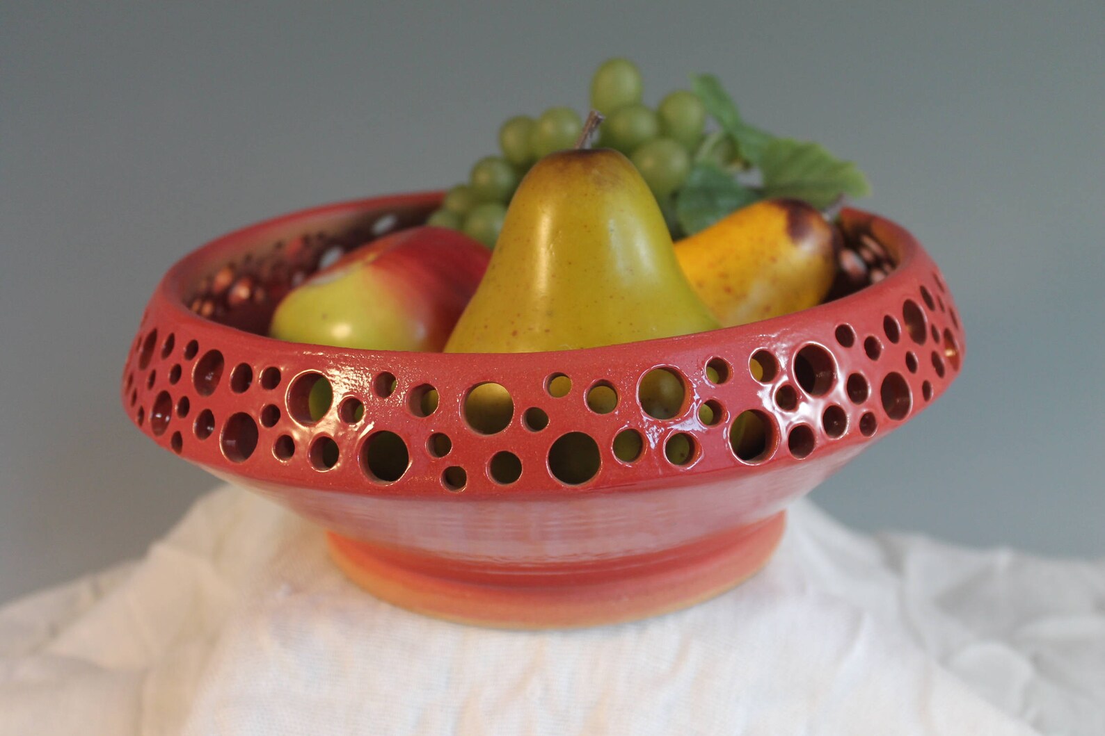 Decorative Bowl Red Fruit Bowl Stoneware Bowl North Etsy Israel