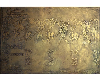 Ascent through the Spheres: The Orders of Angels.Large woodblock print, Unique Colour Variation 4
