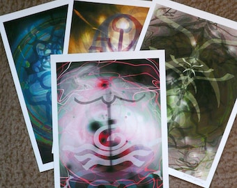 Los Diez Mahavidyas, Diosas de la Sabiduría, Conjunto de 10 grabados originales.