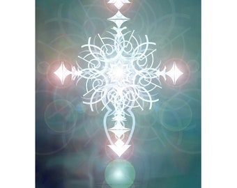 Impresión energizante de meridianos, curativa y meditativa (A4)