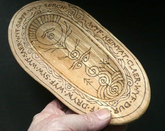 Meditationsschale aus Erle: „Awen of Taliesin“