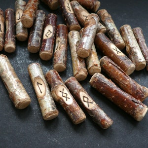 Birch Wood Elder Futhark Runes - Etsy