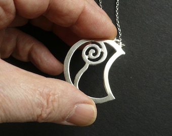 Yew Moon, sterling silver pendant