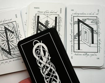 Juego de cartas de Runas Inglesas (Blanco)