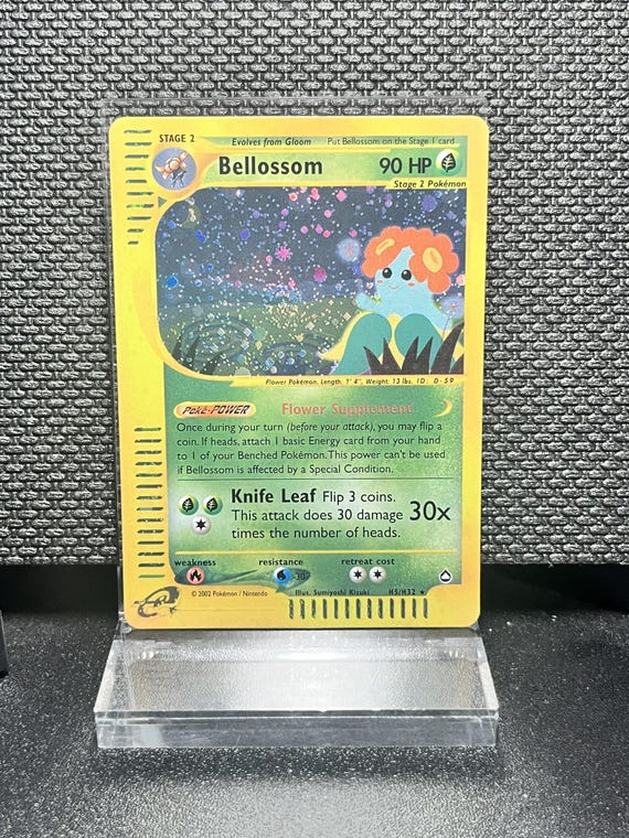 Bellossom Aquapolis (H5) Holo Rare Proxy Card | e‑Reader Era Collection | Pokémon Style Custom Card | Vintage Holo Display