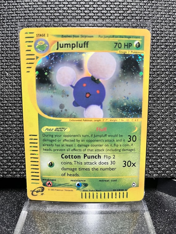 Jumpluff H15/H32 Aquapolis Style Holographic Proxy Pokémon Card – Vintage E‑Series Inspired Grass Pokémon