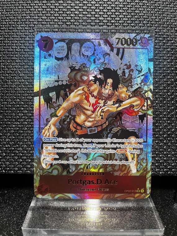 Portgas D. Ace Proxy Card – One Piece Holographic Textured Collectible (OP02-013)
