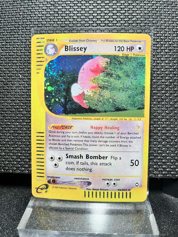 Blissey H6/H32 Aquapolis Style Holographic Proxy Pokémon Card – Vintage E‑Series Inspired Pokémon