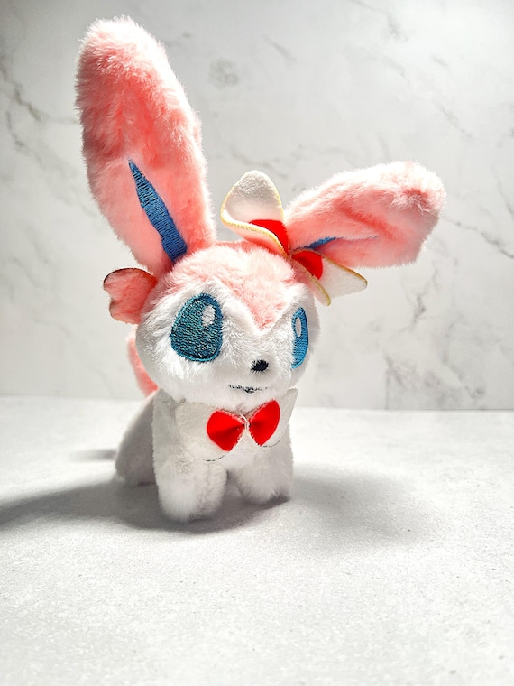 Handmade Sylveon‑Inspired Plush Keychain | Cute Fairy Plush Charm | Kawaii Anime Gift | Made to Order