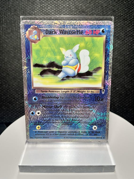 Dark Wartortle 39/110 Reverse Holofoil Proxy Card – Legendary Collection Set – Vintage Water Pokémon Holo Display Card