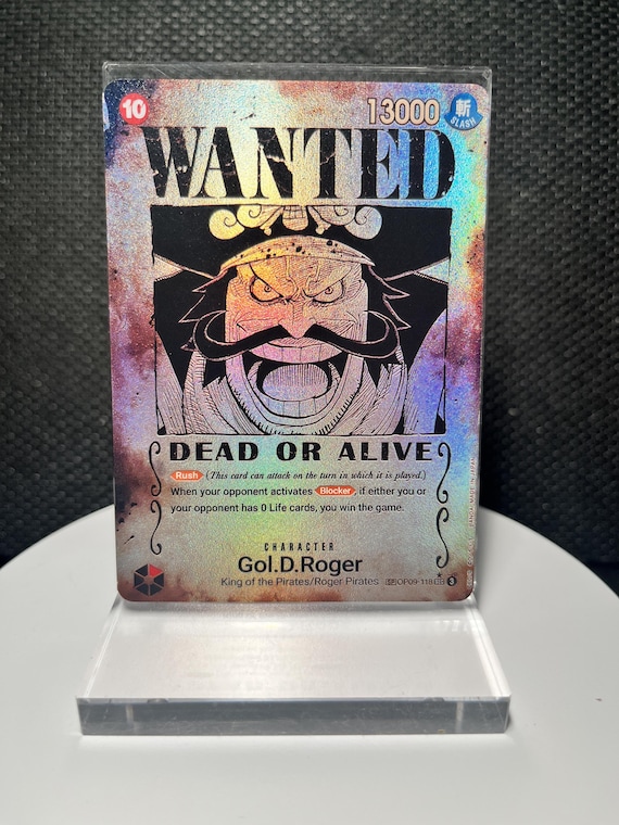 Gol D Roger OP09-118 Proxy Card | Wanted Poster One Piece Card | Holographic Textured SP | Carrying On His Will | SEC