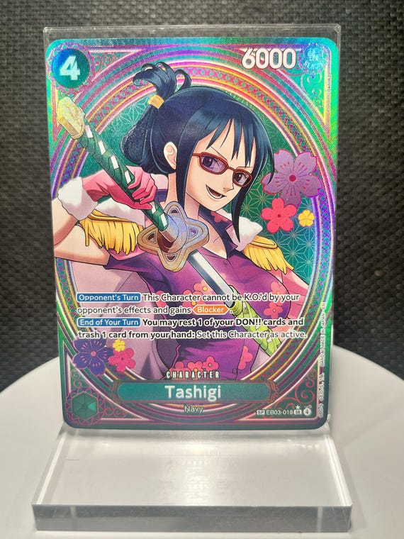 One Piece Tashigi SR Proxy Card EB03-018 | Heroine’s Edition Holographic Textured Card | Anime TCG Collectible Display