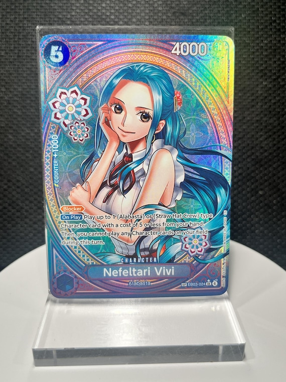 One Piece Nefeltari Vivi SR Proxy Card EB03-024 | Heroine’s Edition Holographic Textured Card | Anime TCG Collectible Display