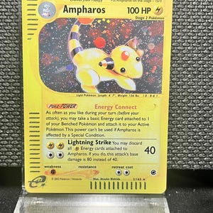 Ampharos Expedition Set (2) Holo Rare Proxy Card | e‑Reader Era Collection | Pokémon Style Custom Card | Display Collectible