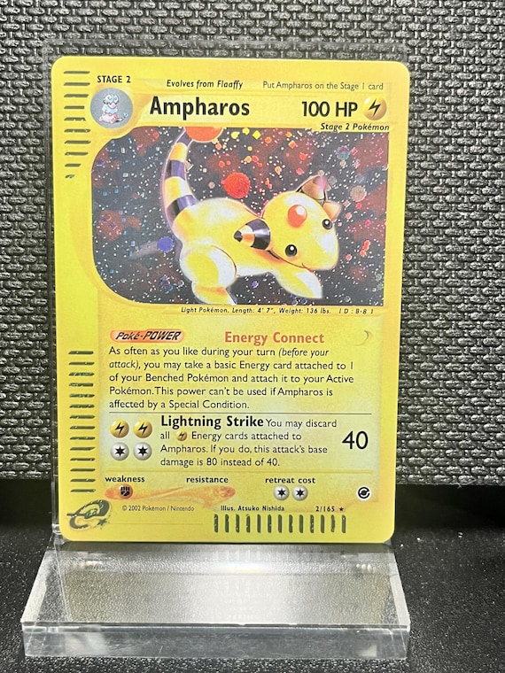 Ampharos Expedition Set (2) Holo Rare Proxy Card | e‑Reader Era Collection | Pokémon Style Custom Card | Display Collectible