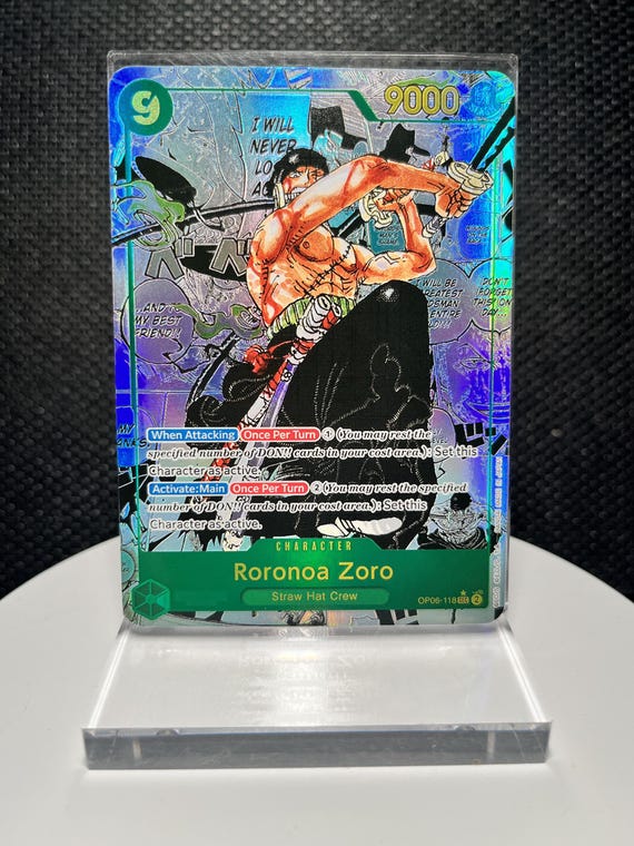 Roronoa Zoro OP06-118 SEC Proxy Card | Wings of the Captain Manga Alternate Art | Holographic Textured Foil | One Piece Collectible
