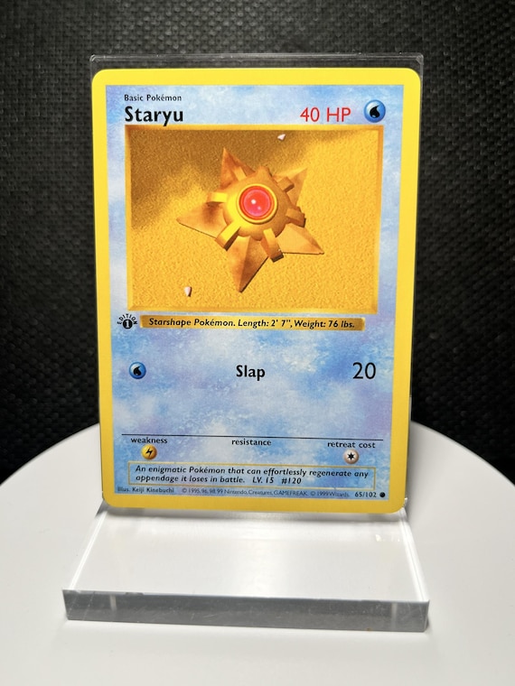 Staryu 65/102 Proxy Card – Base Set 1st Edition Shadowless Non Holo – Vintage Pokémon Water Display Collectible