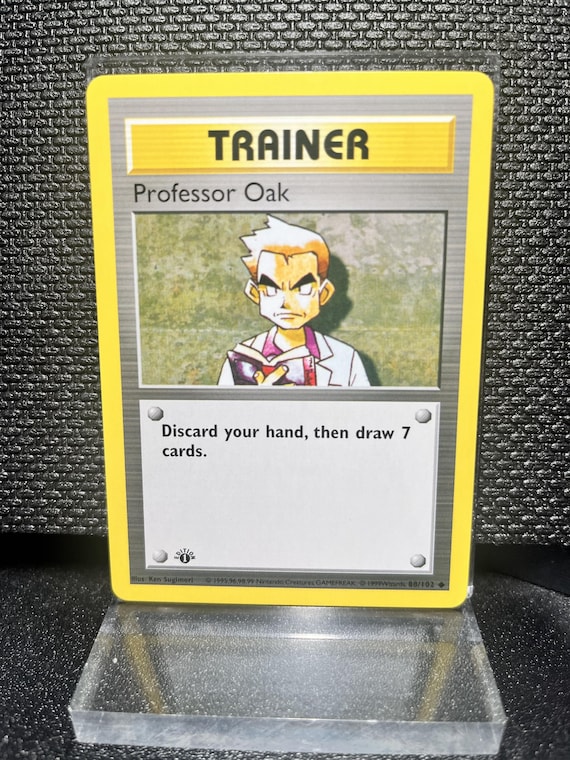 Professor Oak Trainer Card 88/102 – Base Set 1st Edition Style Proxy Replica